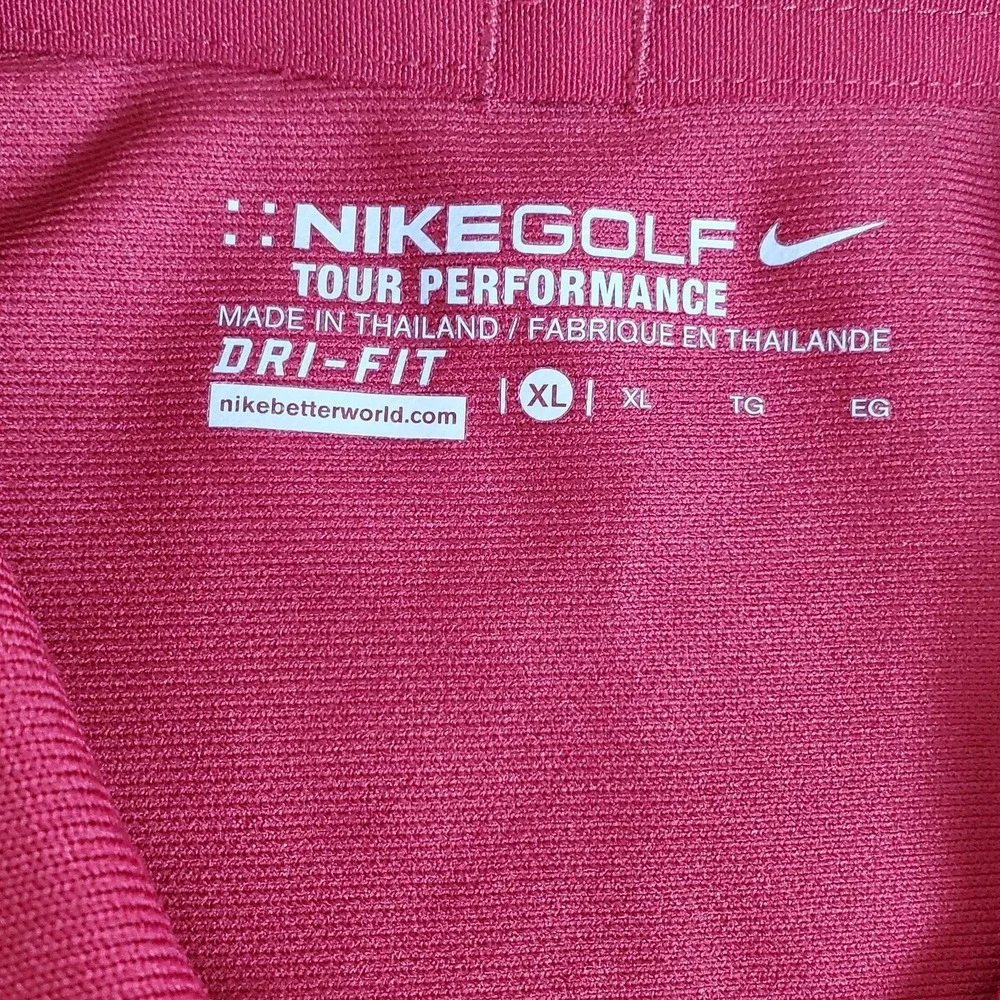 Nike Golf Polo Shirt Size XL Red Short Sleeve Dri-Fit Tour Performance